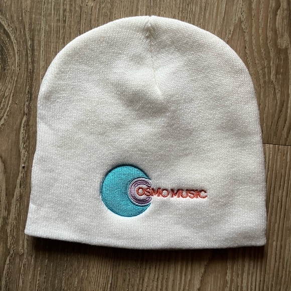 White Cosmo Music Beanie - Picture 1 of 2